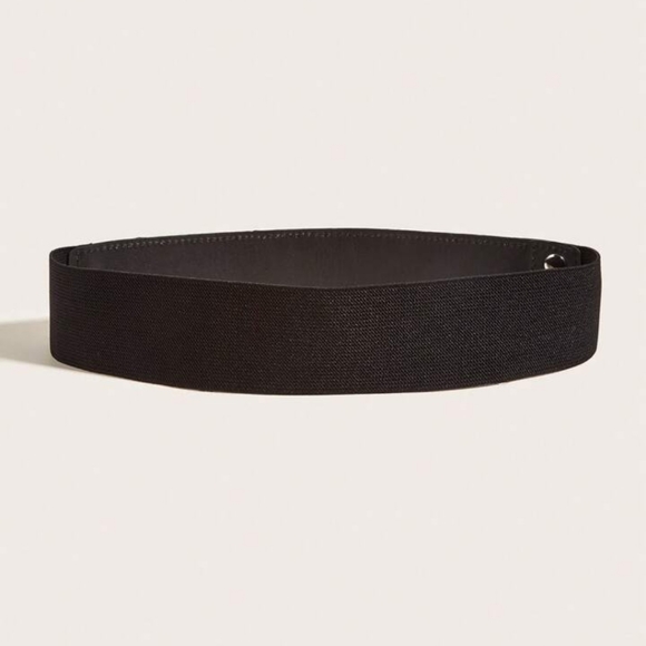 NEW Rhinestone Bling Sparkle silver and black elastic Belt - Picture 4 of 4